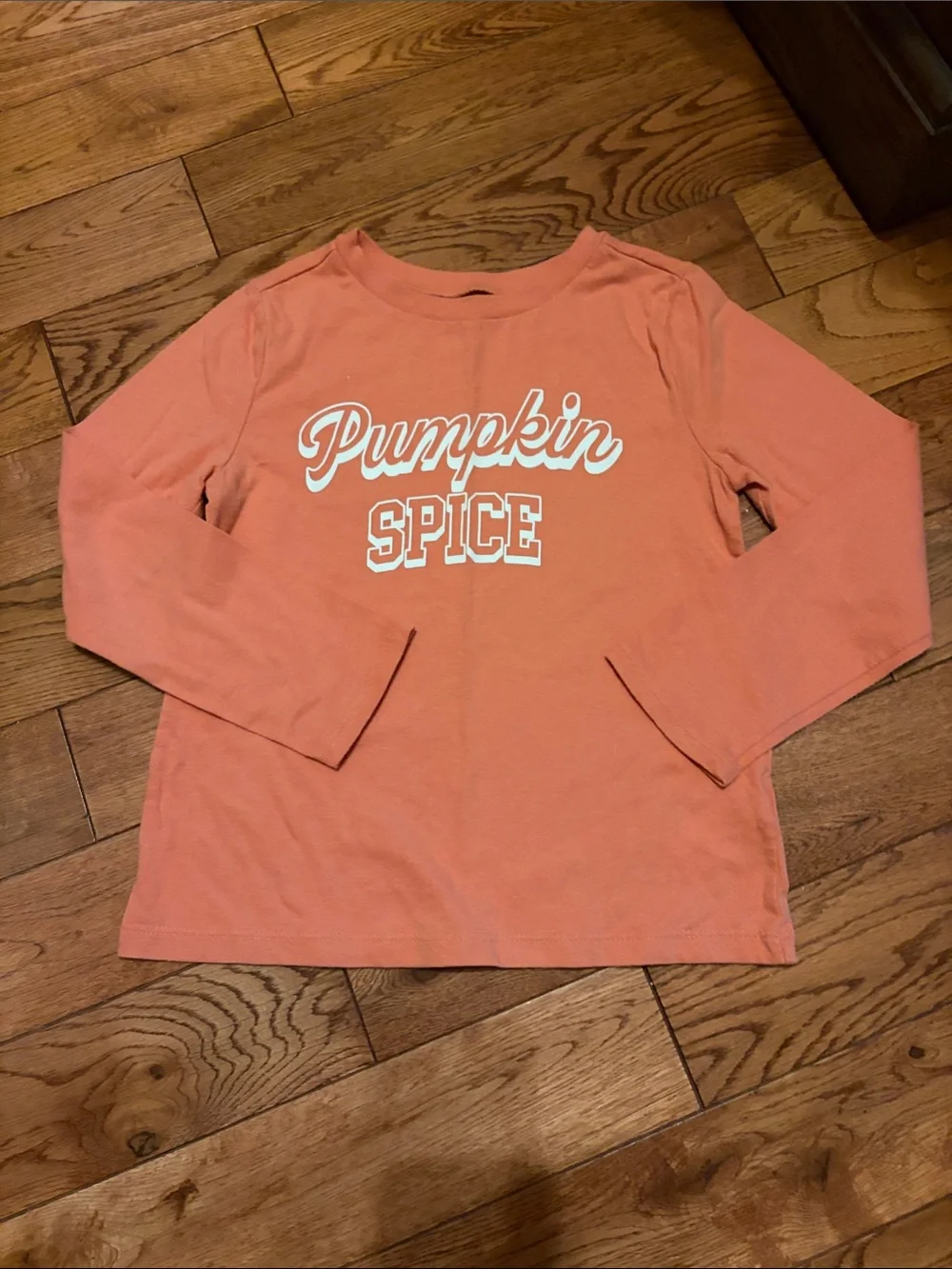 Pumpkin Spice Carter’s Long Sleeve Kids Tee - Orange